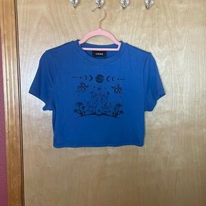 Cider jersey graphic t size L blue